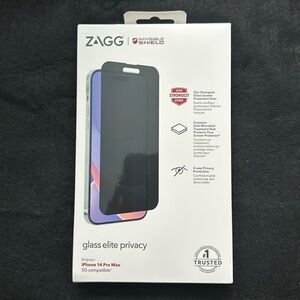 UNOPENED ZAGG glass elite privacy iPhone 14 Pro Max privacy screen protector